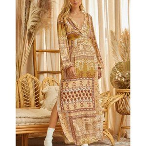 Savanna Jane Maxi Dress New Boho Long Sleeve Southwestern